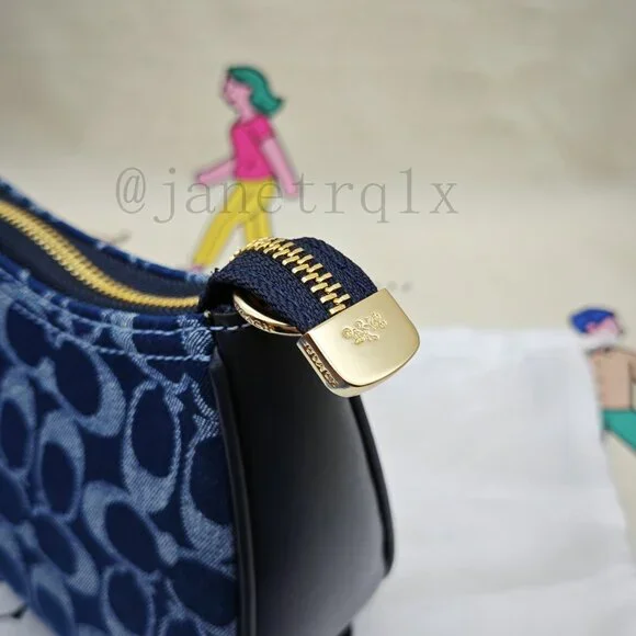 🎶🎶Coach Teri Shoulder Bag In Signature Denim - Picture 8 of 11
